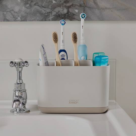 EasyStore™ Large Toothbrush Holder Ecru Joseph Joseph
