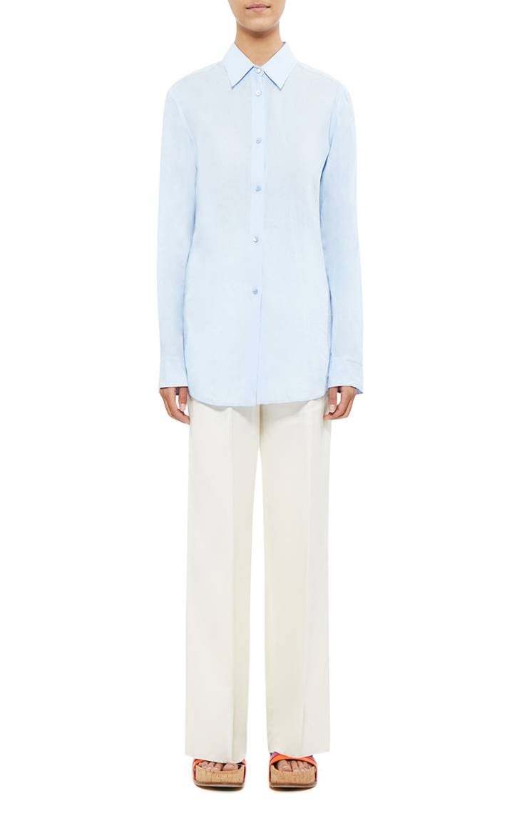 Ferrara Shirt in Light Blue Cashmere Gauze