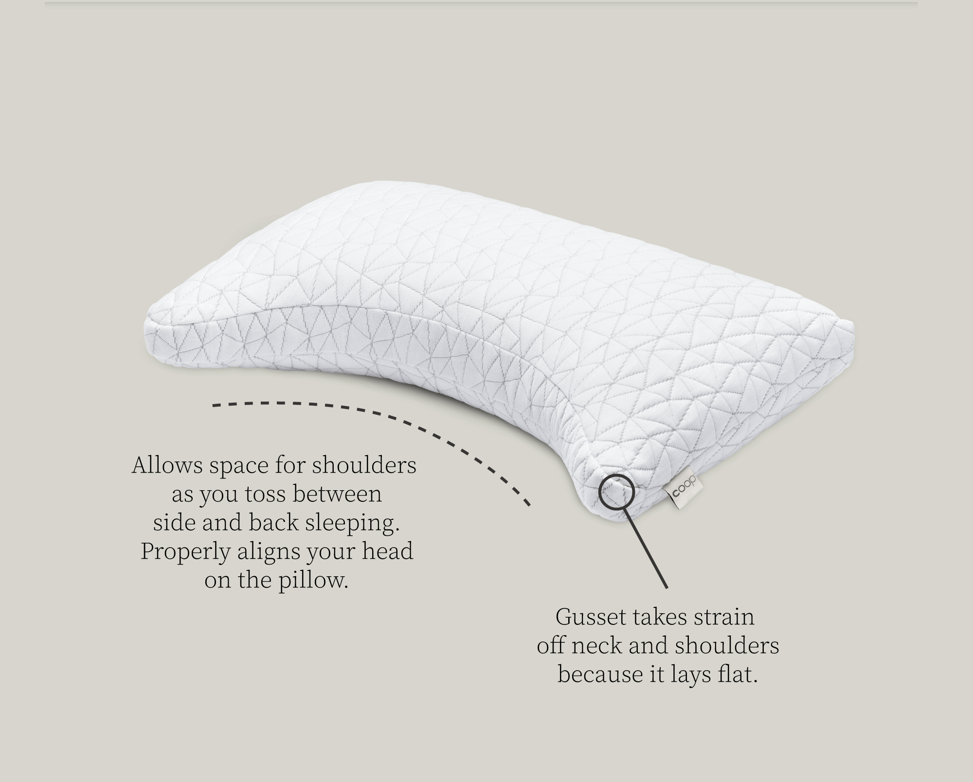 The Original Crescent Adjustable Pillow – Coop Sleep Goods