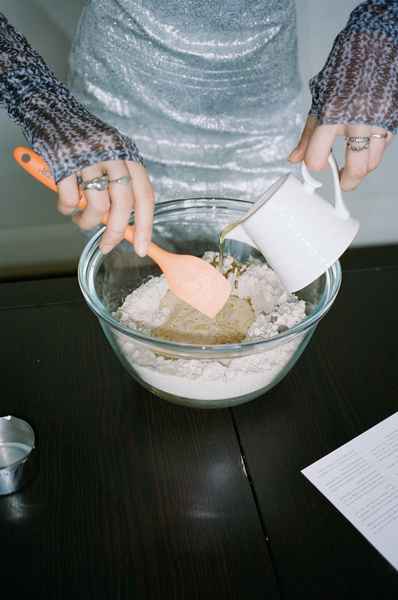 Espresso Dark Chocolate Cake KitEditorial Image of person making cake