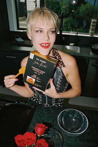 Espresso Dark Chocolate Cake KitEditorial Image of person making cake