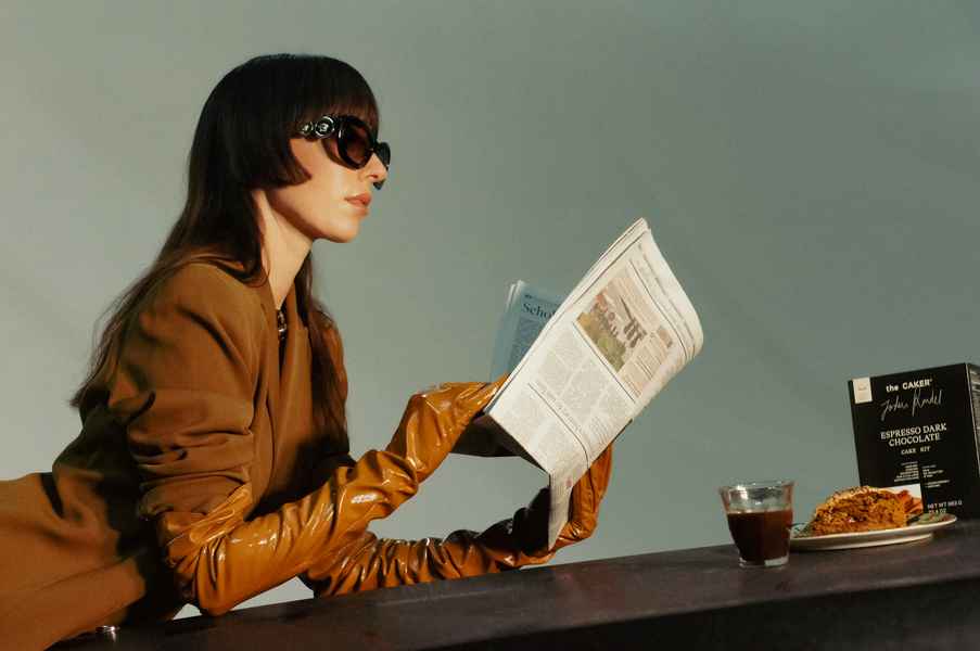 Espresso Dark Chocolate Cake KitEditorial Image of person making cake
