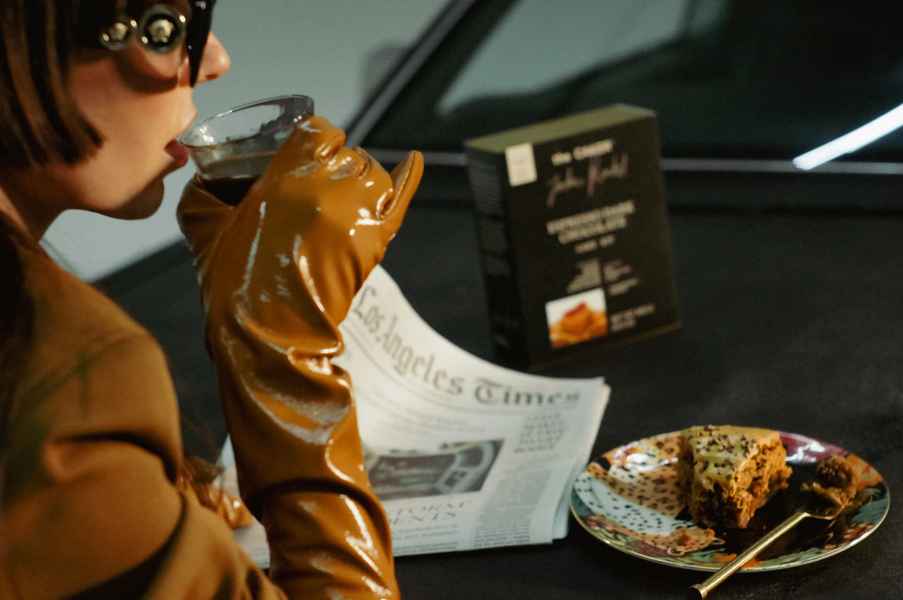 Espresso Dark Chocolate Cake KitEditorial Image of person making cake