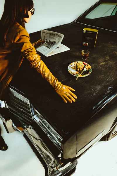Espresso Dark Chocolate Cake KitEditorial Image of person making cake