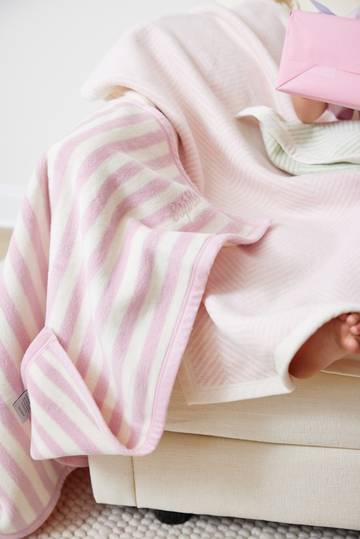 Sweet Pea Stripe Blush Mini Blanket