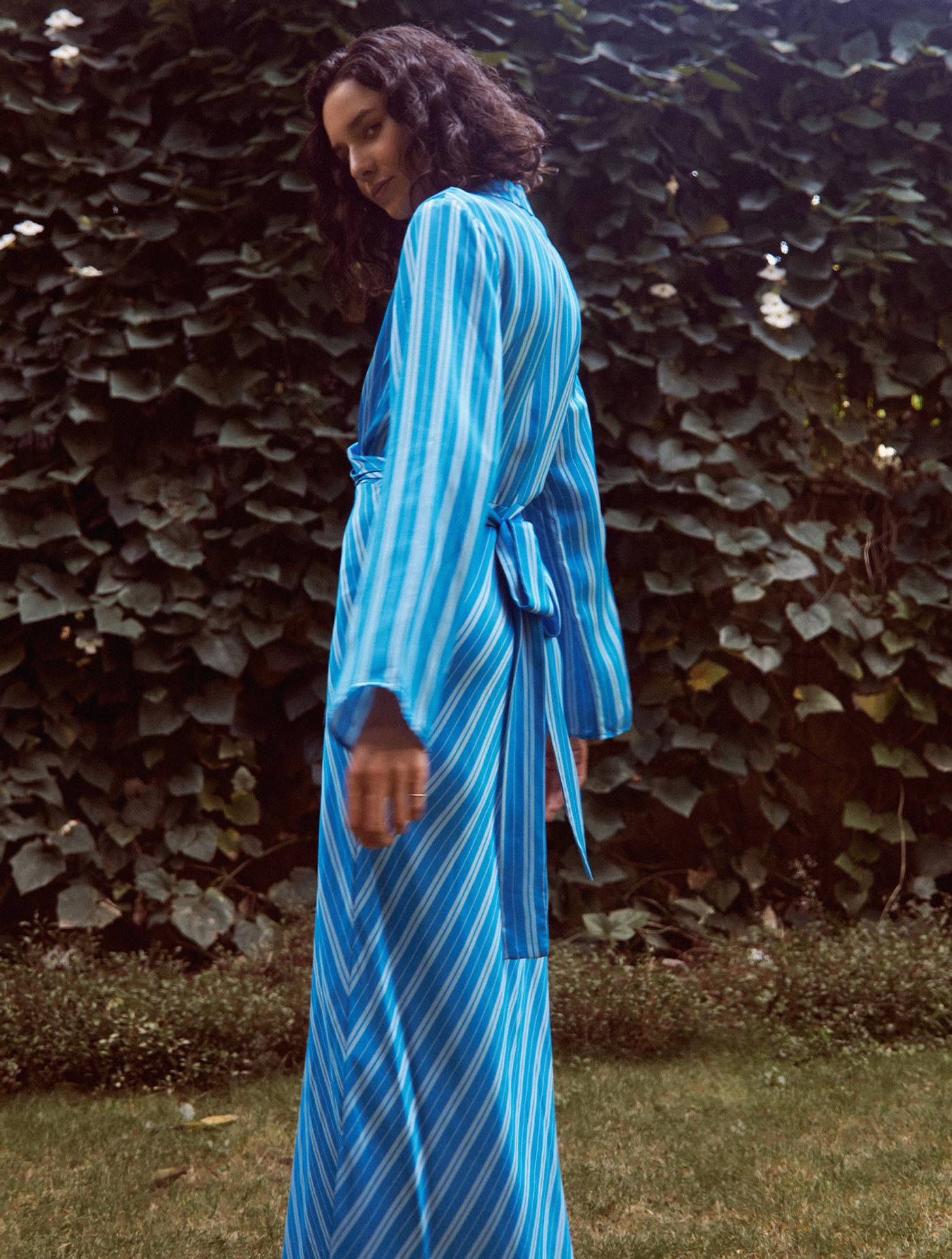 Louisa Dress - Azure Stripe
