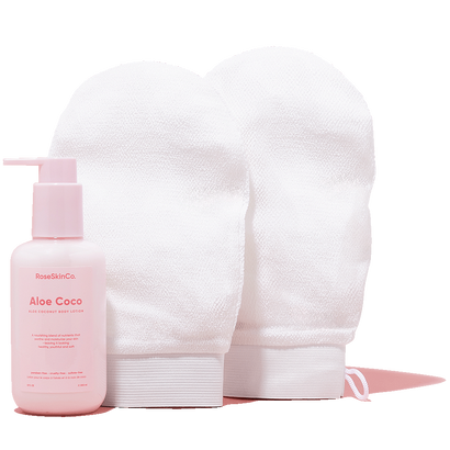 Smooth & Soothe Routine (Body Lotion + 2 Exfoliating Gloves)