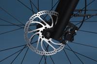 Hydraulic disc brakes on RadKick 7 Speed in Arctic Blue. 