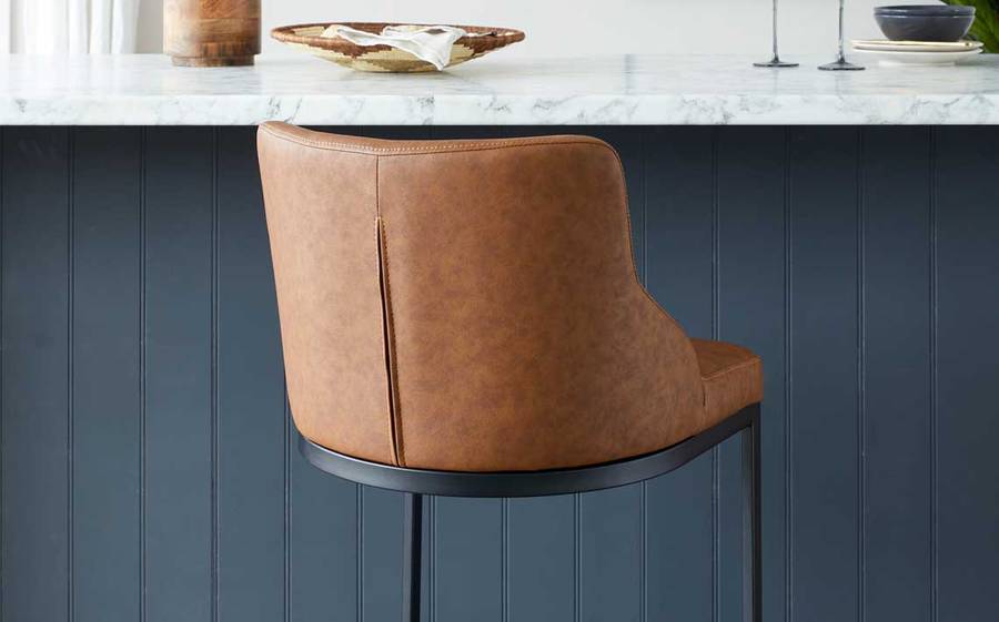 Form Tan Faux Leather Barstools by