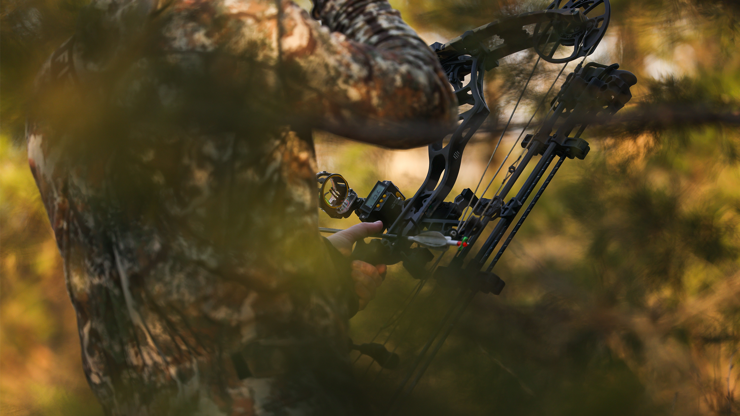 Trophy Ridge Digital React® Trio Pro Bow Sight on a bow