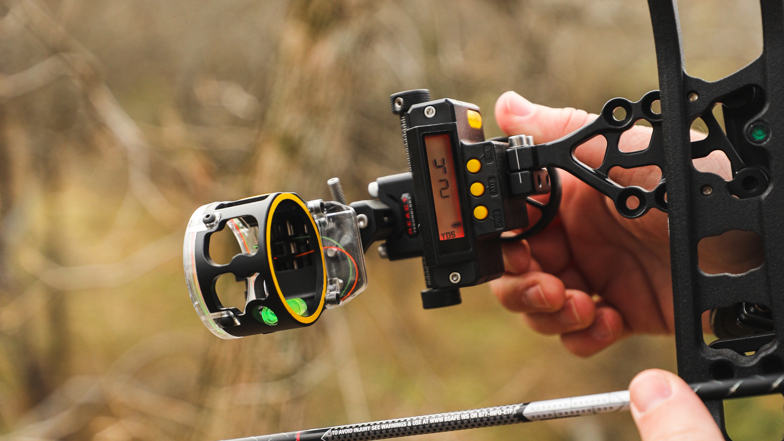 Side view of a Trophy Ridge Digital React® Trio Pro Bow Sight