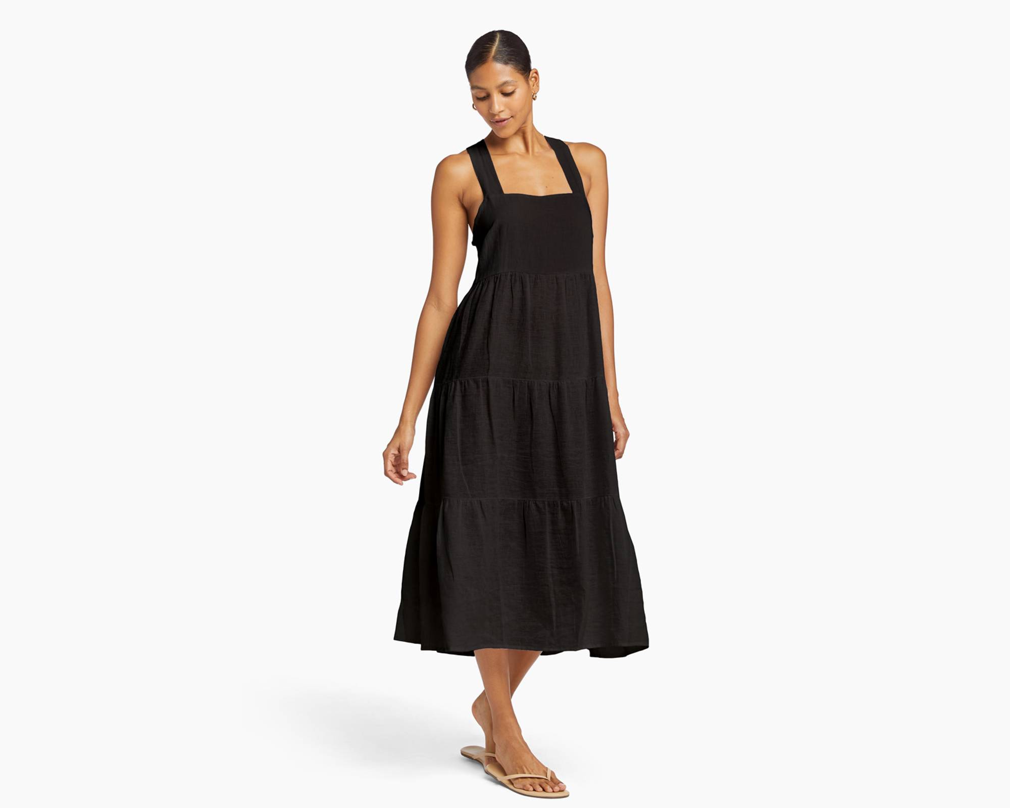 Canyon Linen Midi Dress - EcoLinen Black | Beachwear | #product-color ...