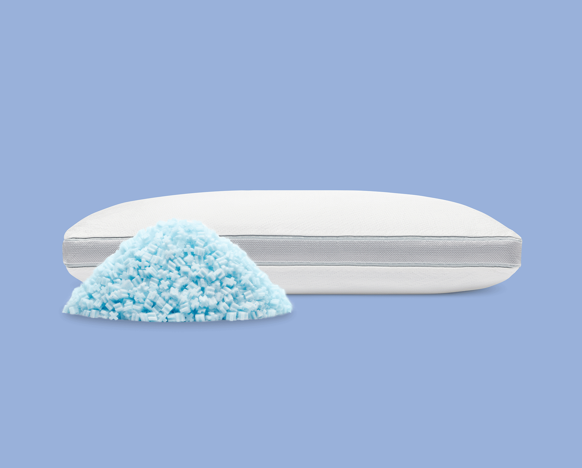 Coop Home Goods Extra Oomph Cool+ Pillow Fill, Gel-Infused, Plus Shaped Memory Foam Filling for More Airflow, 1/2 Pound Filler for Eden Cool+
