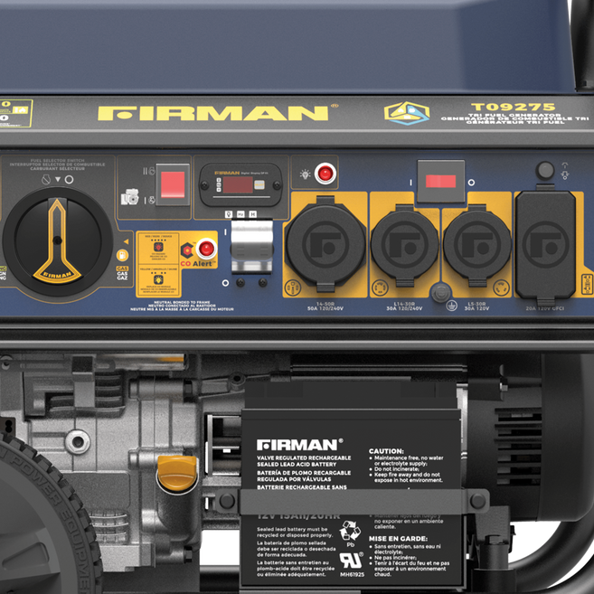 Tri Fuel Portable Generator 8000W Electric Start 120/240V – FIRMAN Power  Equipment
