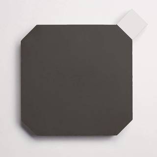 cement | pavimenti | paradiso charcoal octagon + white bouchon (bundle)