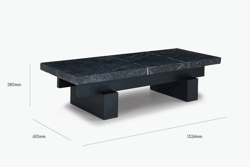 Nero Marquina Rocco Rectangle Coffee Table