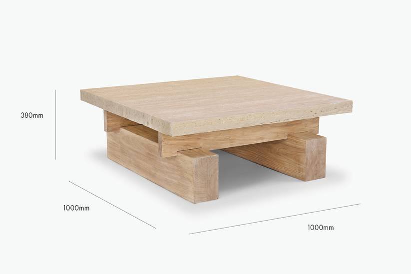 Travertine Rocco Square Coffee Table