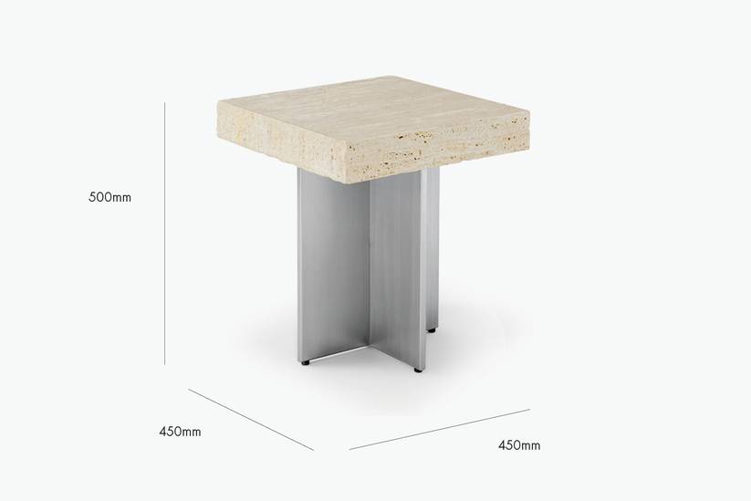 Zaha Travertine Side Table