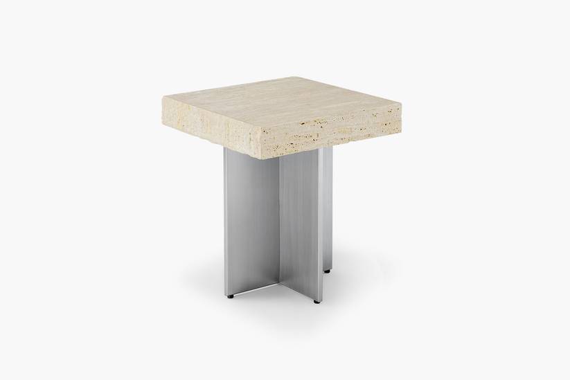 Zaha Travertine Side Table