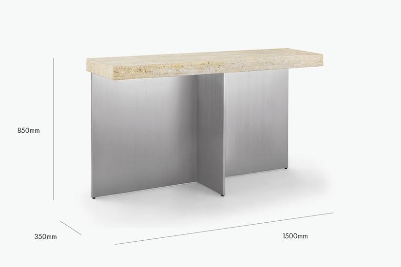 Zaha Travertine Console