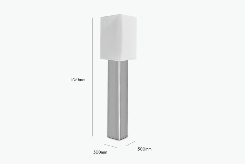 White Linen Shade Prism Floor Lamp