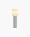 White Linen Shade Prism Floor Lamp