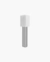 White Linen Shade Prism Floor Lamp