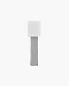 White Linen Shade Prism Floor Lamp