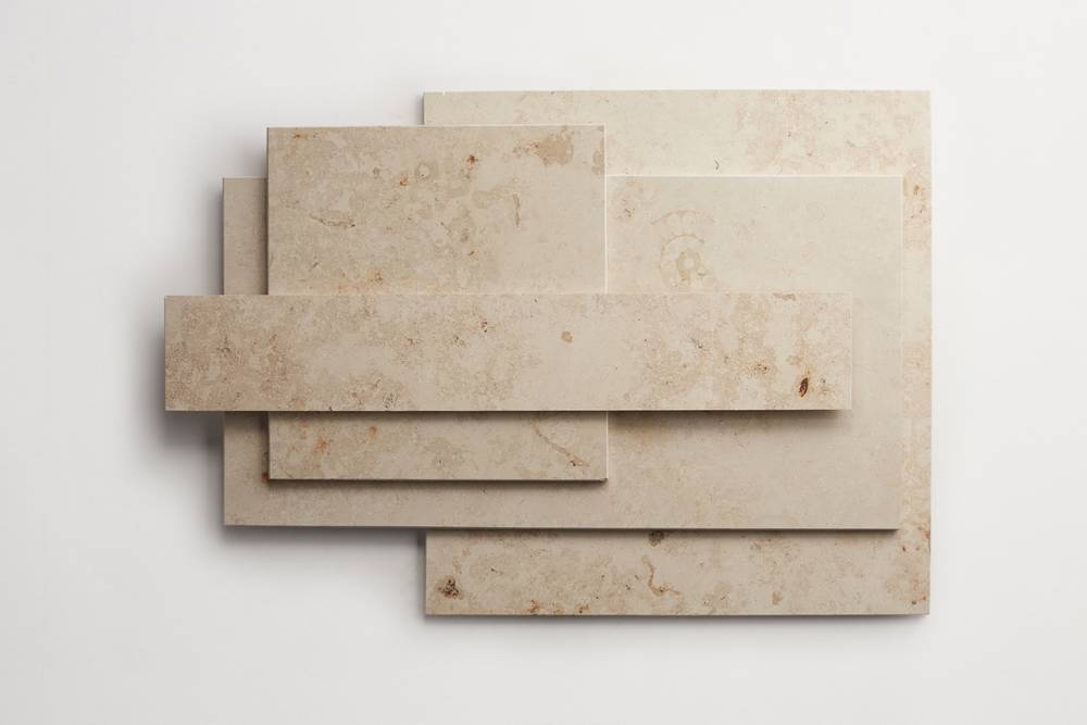 limestone stone tile square 12" grand place hermitage clé tile