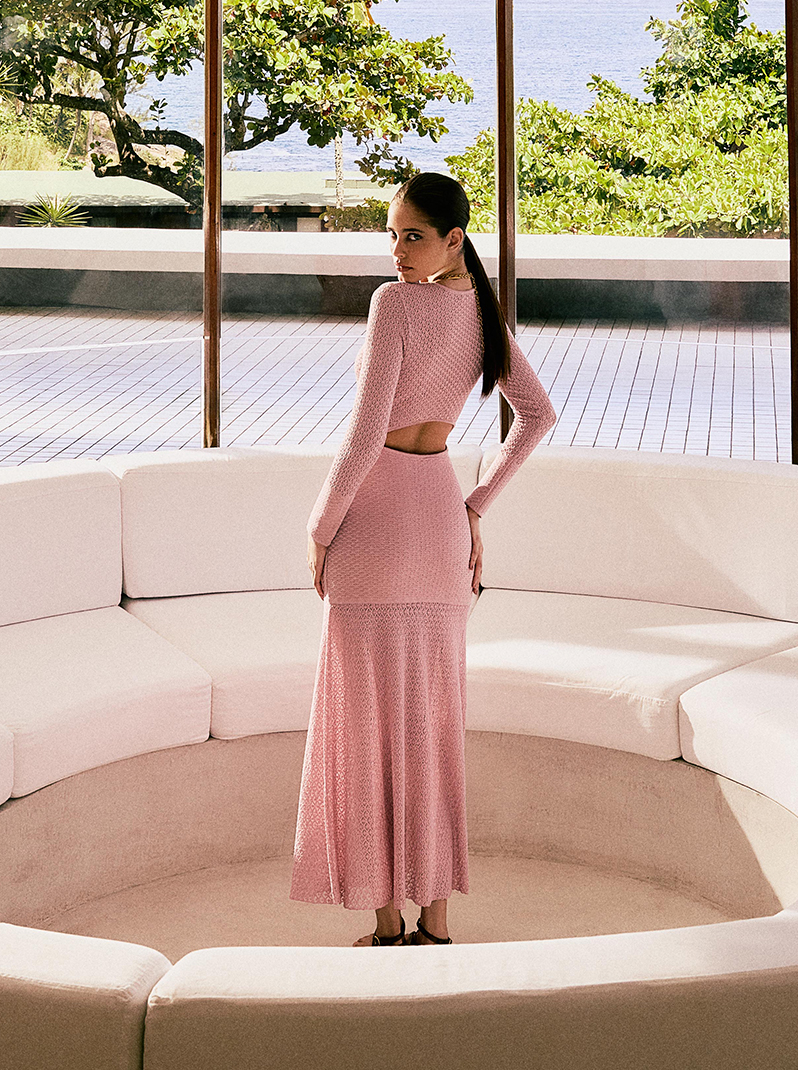 Knit Liz Long Dress - Light Sweet Heart