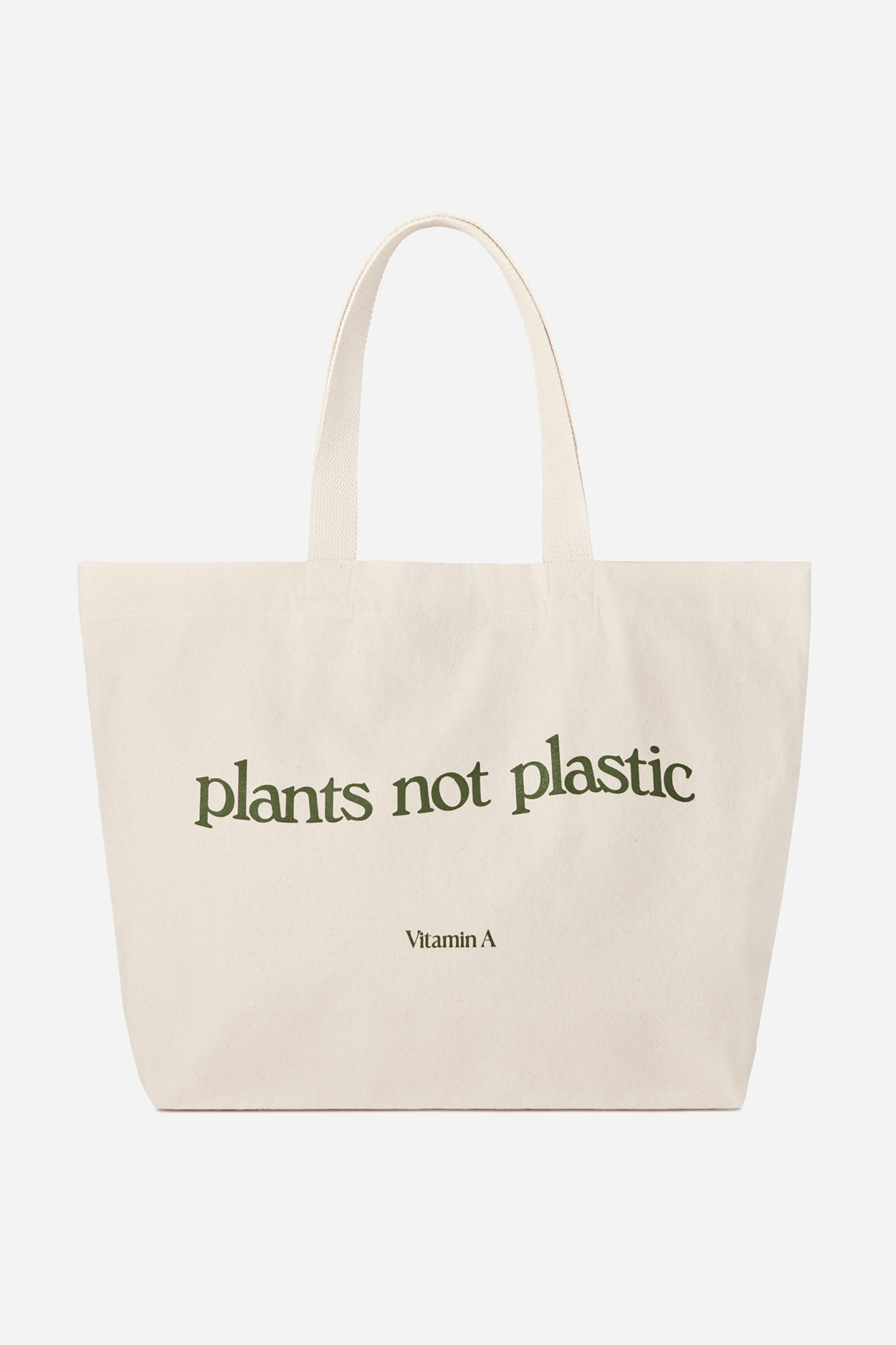 Oversized Organic Tote Bag- Plants Not Plastic