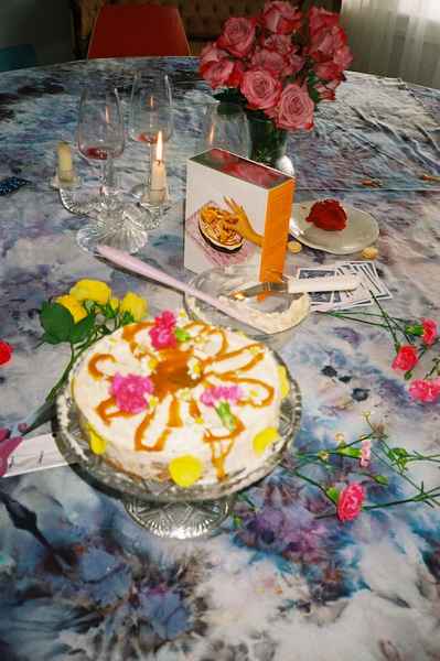 Spiced Carrot Cake Kit with Salted CaramelEditorial Image of person making cake