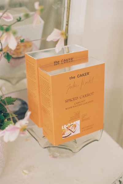 Spiced Carrot Cake Kit with Salted CaramelEditorial Image of person making cake