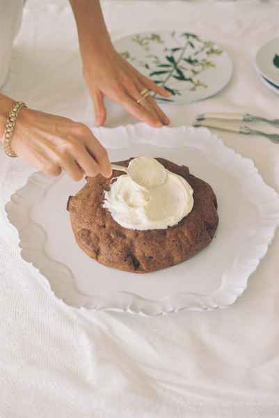 Spiced Carrot Cake Kit with Salted CaramelEditorial Image of person making cake