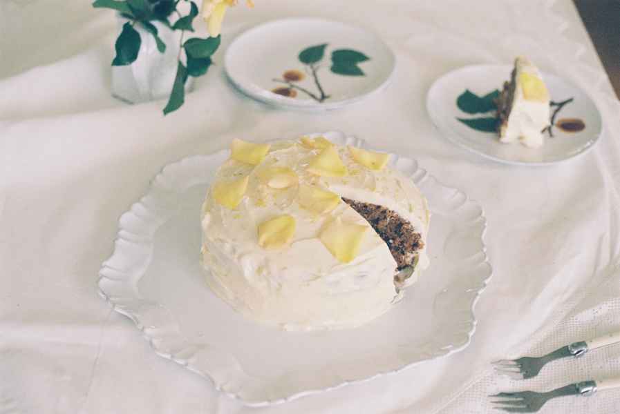Spiced Carrot Cake Kit with Salted CaramelEditorial Image of person making cake