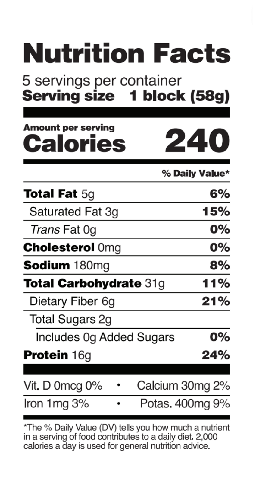 Only Pumpkin NOODS Nutrional Facts