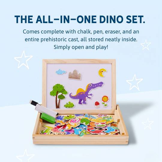 Dinosaur Magnetic Board - Jurassic Toy Set