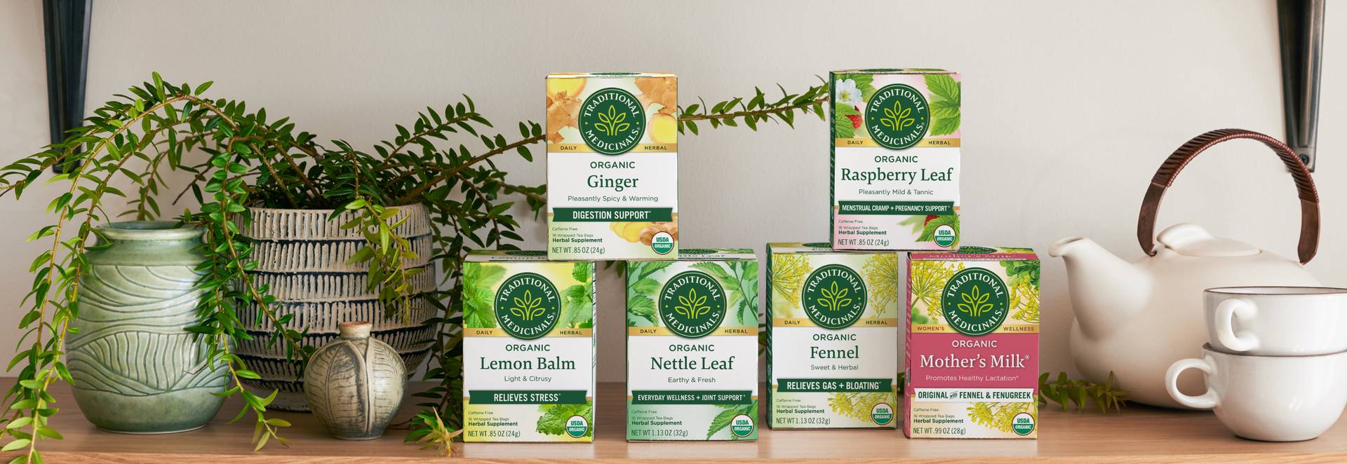 Lemon Balm Tea packaging on a table