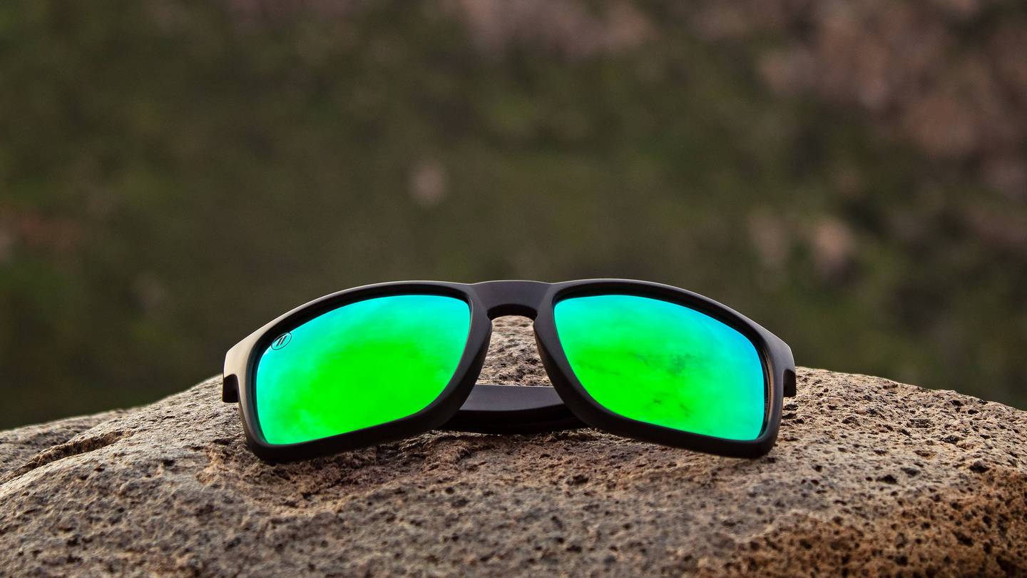 Celtic Light Polarized Sunglasses Green Mirror Lens & Black Frame