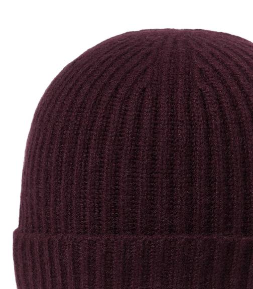 Unisex Ribbed Cashmere Hat Plum Purple 