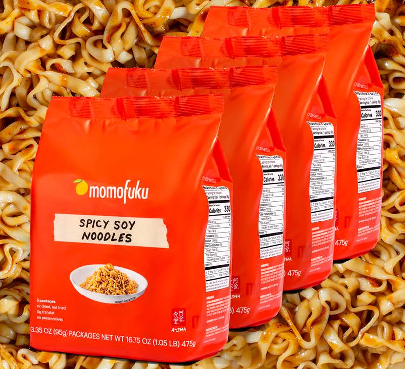 4 packs of spicy soy noodles