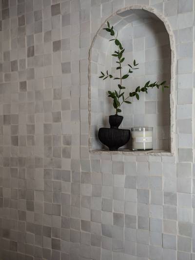 Zellige Perla Polished White Ceramic Tile
