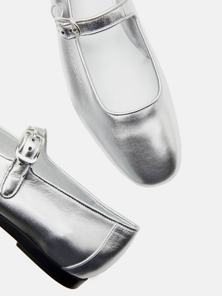 CC 25 Mary Jane Flats Fabric and Sheepskin 270785