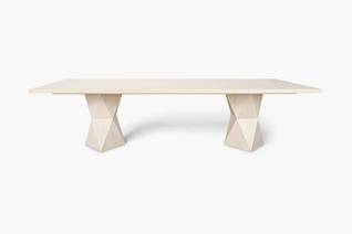 Cass White Helix Rectangular Dining Table