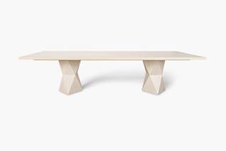 Cass White Helix Rectangular Dining Table