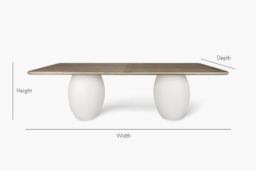 Rustic Blanc Olay Rectangular Dining Table