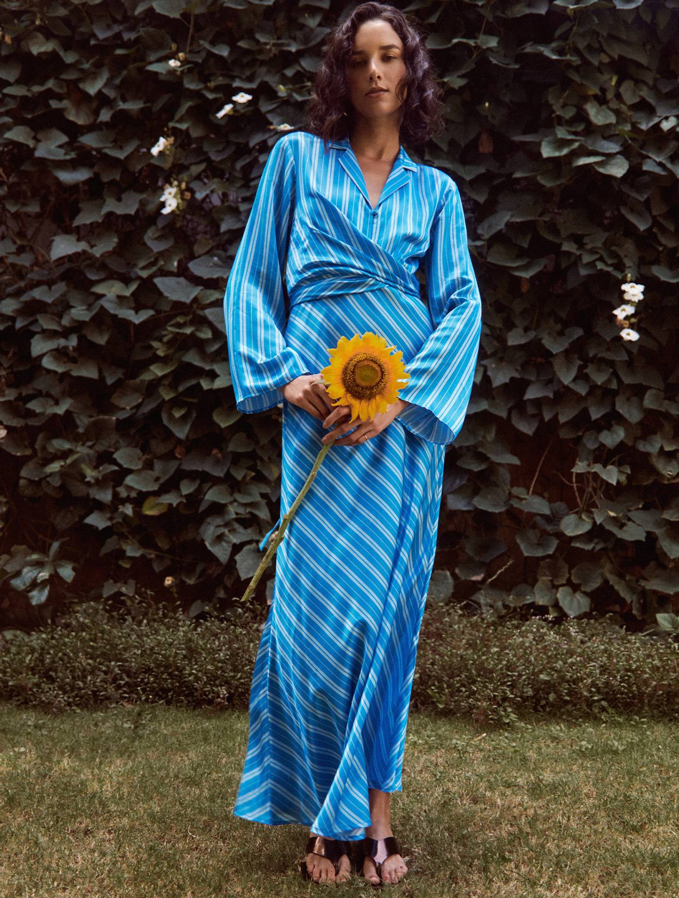 Louisa Dress - Azure Stripe