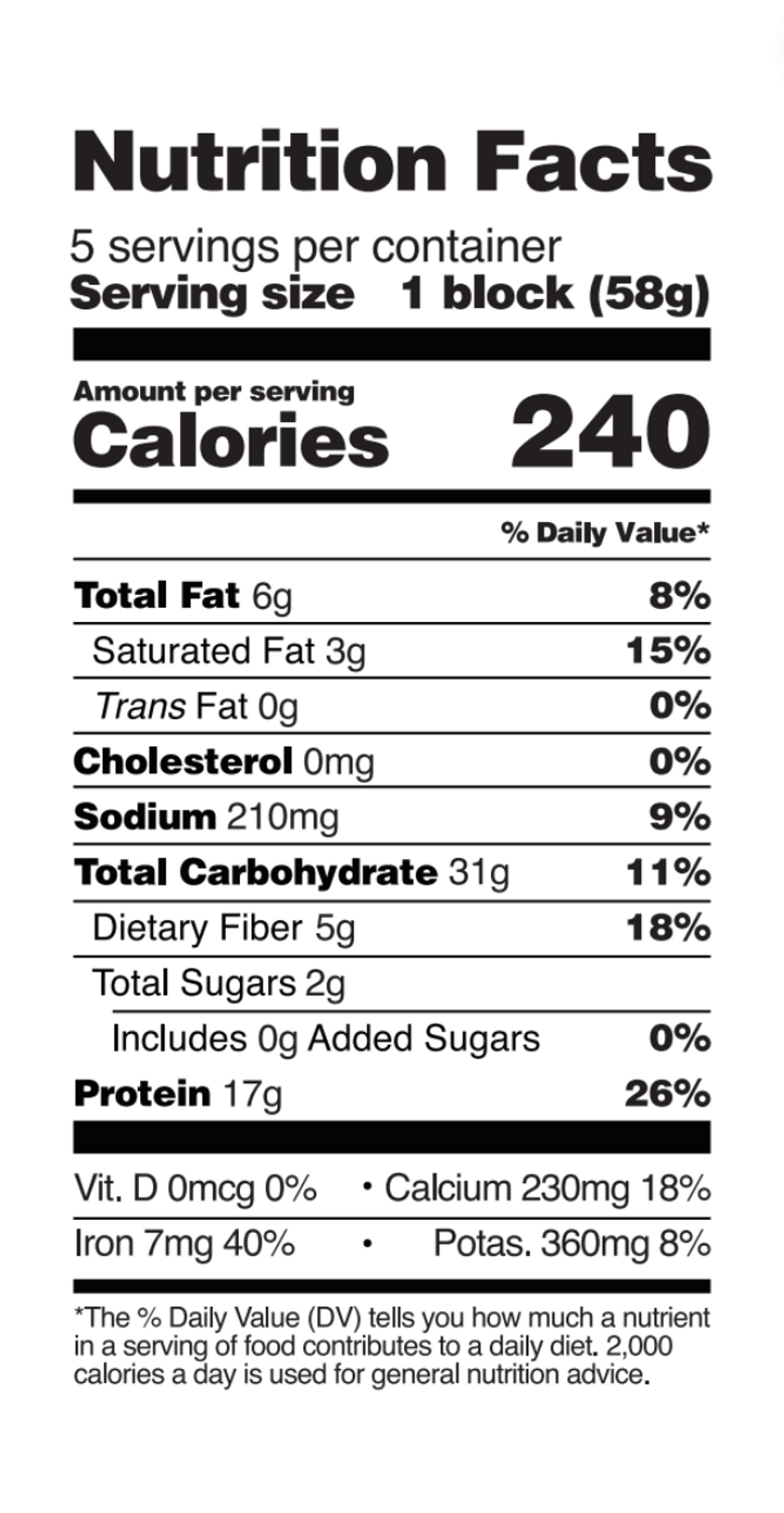 Only Moringa NOODS [6 boxes/carton] Nutrional Facts