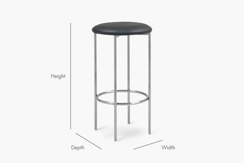 Bellino Counter Stool with Stainless Steel Frame