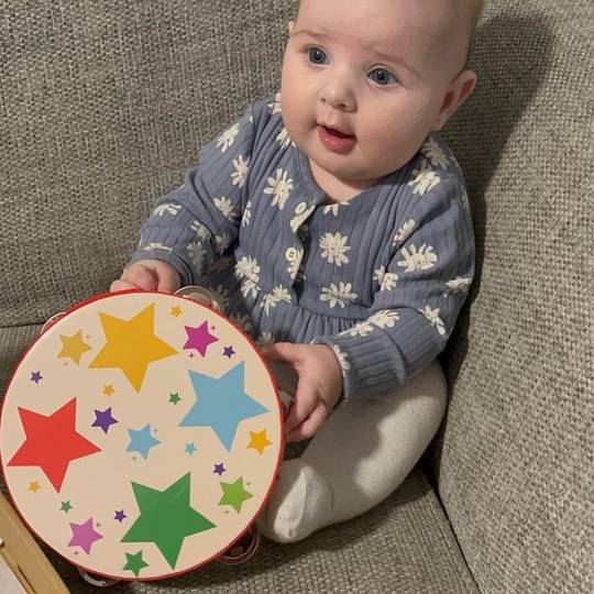 Kids Musical Instrument - Wooden Tambourine